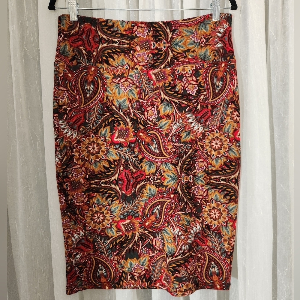 LuLaRoe Women's Multicolor Floral Pencil Skirt, Size M, EUC